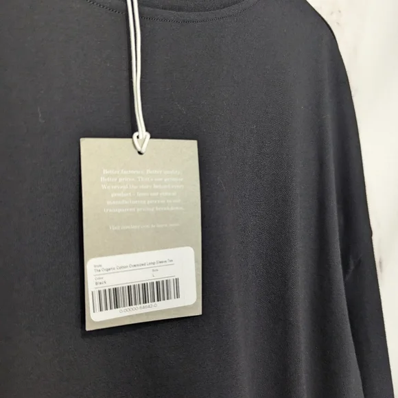 Everlane Long Sleeve Tee Black Shirt Crew Oversized Organic Cotton Women - Picture 11 of 13